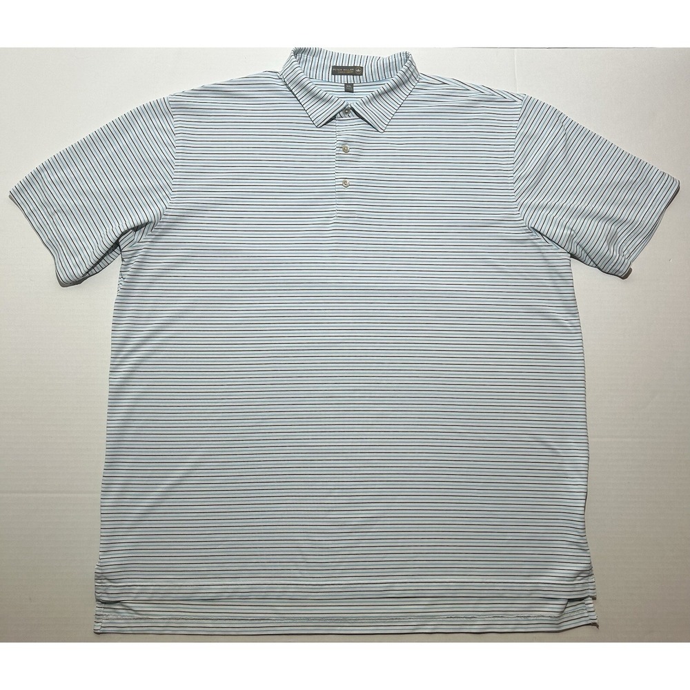 Peter Millar Summer Comfort Men's 2XL Short Sleeve Geometric Polo Shirt Stretch
